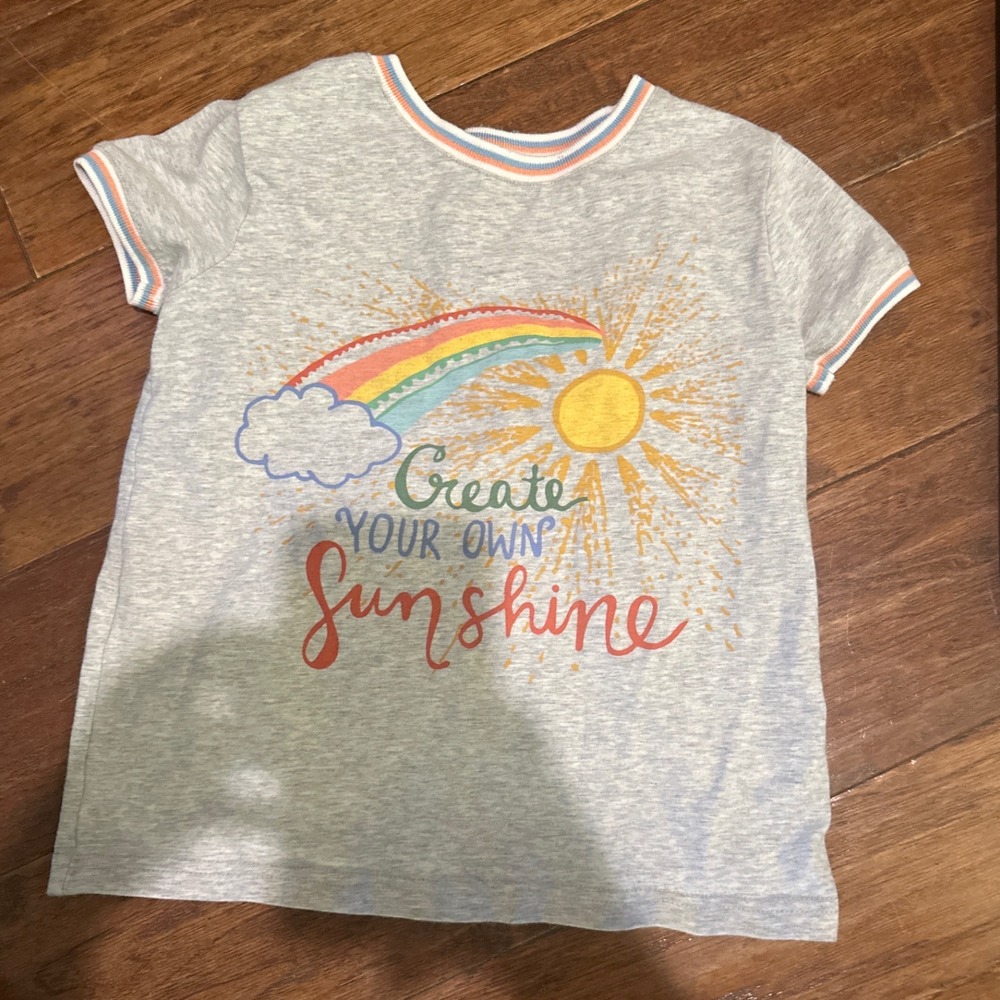 Girls Grey Rainbow Create Your Own Sunshine T Shirt‎ Size 6  Matilda Jane
